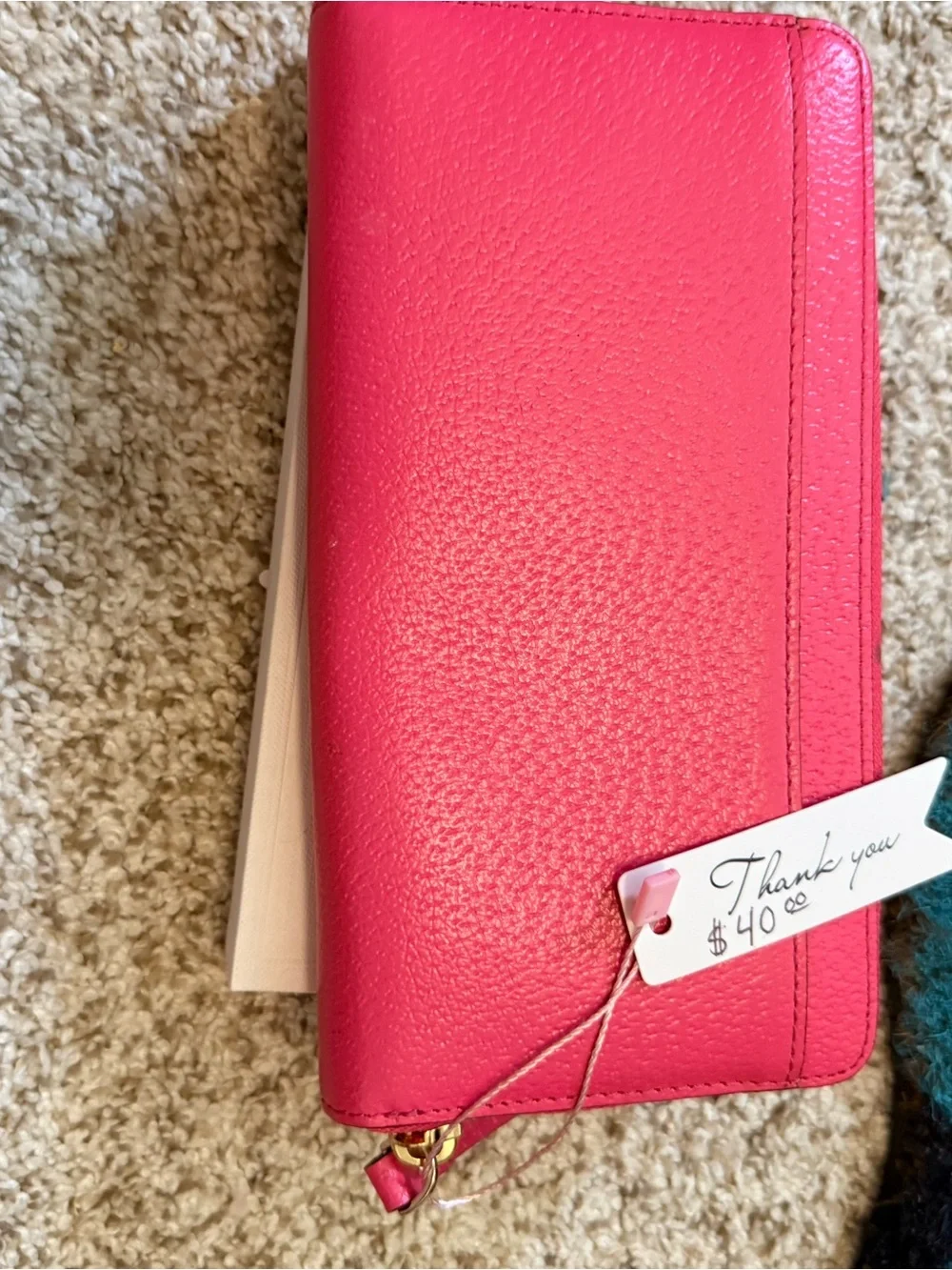 NWOT Kate Spade Pink Leather Zip Wallet